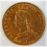 An 1892 Queen Victoria Jubilee Head half gold sove