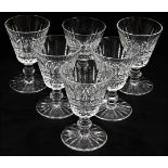Six Waterford crystal Tramore port glasses, 4in hi