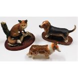 A Beswick Connoisseur Basset Hound 8in long twinne