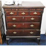 A 19thC. chest of six drawers with decorative inla