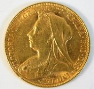 An 1899 Queen Victorian Old Head full gold soverei