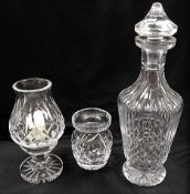 A Waterford crystal decanter (stopper has large ch