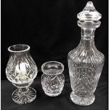 A Waterford crystal decanter (stopper has large ch