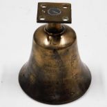 A small brass bell with ceiling mount, numbered "1