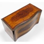 A serpentine fronted Victorian box decorated with