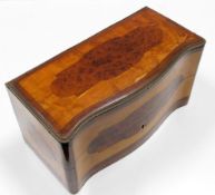 A serpentine fronted Victorian box decorated with