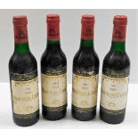 Four 1966 half bottles of Baron Philippe De Rothsc