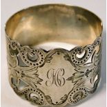 A silver napkin rings, initialled to front 36.1g