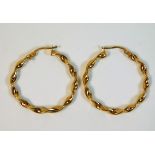 A pair of 9ct gold twist hoop earrings 1.3g