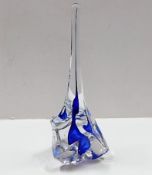 A stylish art glass sculpture by Svaja 14in high