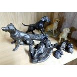 A quantity of mixed Labrador dog figures