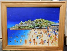 An acrylic on panel by Liz Jones depicting Looe Be