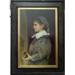 An oak framed Newlyn school oil portrait of child