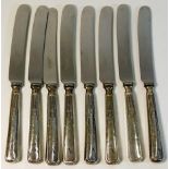 Eight matching silver handled fruit knives a/f
