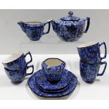 An art deco style chintz tea for two set by Ringto