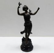 A c.1900 French spelter figure of dancing girl wit