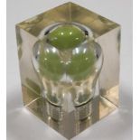 A Pierre Giraudon resin encased light bulb 4.375in