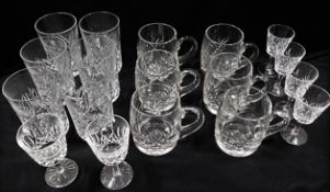 Two vintage Waterford crystal sherry glasses, one