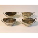 A set of four silver salts lacking liners, 1907 Bi