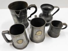 A 19thC. pewter quart "Prince Of Wales (Inn) Phill