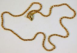 A 9ct gold 18in rope type chain 8.8g