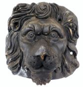 A carved wooden lion bust cathead, reportedly originally from a 17th/18thC. ship at HMS Dockyard Ply