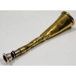 A 19thC. brass hunting horn a/f approx. 9in long