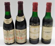 A 1966 half bottle of Mouton Cadet bordeaux red wi