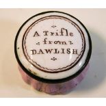 A "Trifle from Dawlish" antique enamel pill box 1.