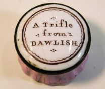 A "Trifle from Dawlish" antique enamel pill box 1.