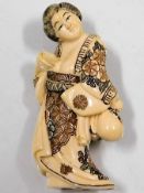 An early 20thC. signed Japanese erotica ivory nets