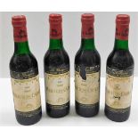 Four 1966 half bottles of Baron Philippe De Rothsc