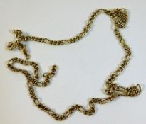 A 9ct gold 21in necklace, clasp a/f 17g