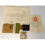 A WW2 defence medal award to Territorial Army volu
