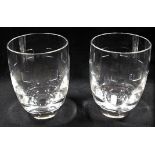 A pair of large Waterford crystal John Rocha "Geo"