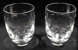 A pair of large Waterford crystal John Rocha "Geo"