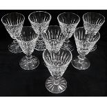 Eight Waterford crystal Tramore wine glasses, 5in