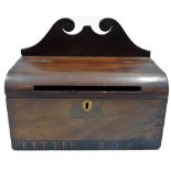 A Victorian mahogany letter box 12in wide