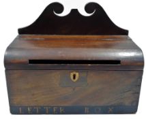 A Victorian mahogany letter box 12in wide