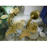 Two decorative candle wall sconces