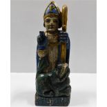 A French polychrome wooden carved figure titled St