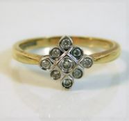 A 9ct gold ring set with 0.2ct diamond 2.3g size Q