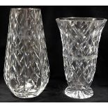 A large Waterford crystal vase twinned with one un