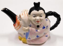 A Mintons Oriental themed novelty teapot 7.875in a