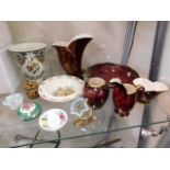 Five pieces of Carlton Ware Rouge Royale twinned w