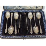 A cased set of 19thC. Brewis & Co. London 1891 sil