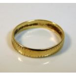 A 9ct gold band a/f 2g size O