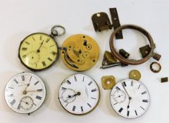 A quantity of watch movements & parts a/f