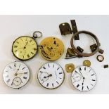 A quantity of watch movements & parts a/f