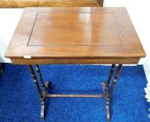 A c.1900 mahogany side table with turned legs & se